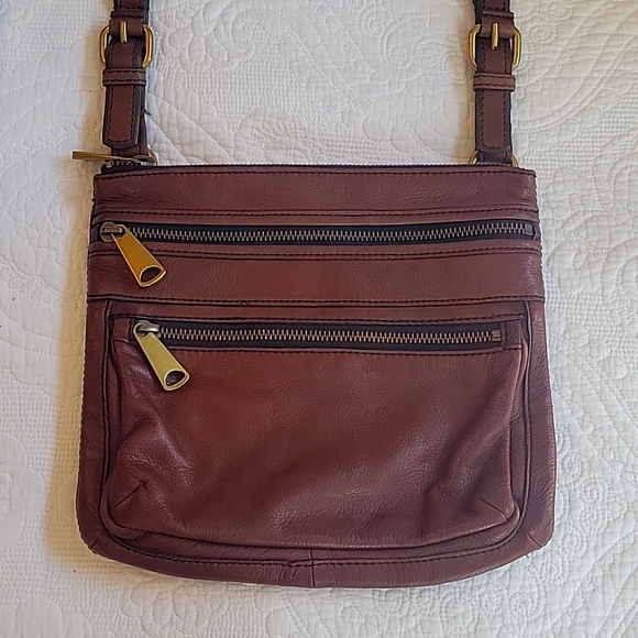 Fossil Bags Fossil Leather Crossbody Bag Brown Poshmark